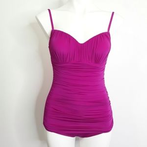 Fit 4 U Retro Style Tummy Control Swimsuit EUC sz 10